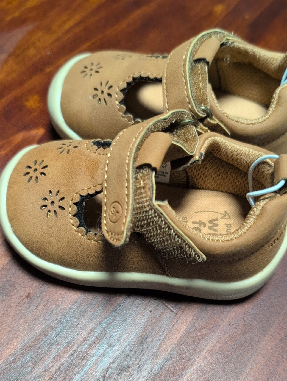 Toddler Tan Stride Rite Mary Jane Velcro Walkers